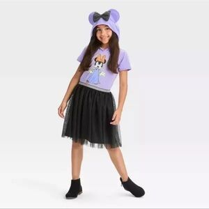 Disney Girls Purple & Black Minnie Mouse Tulle Halloween Dress